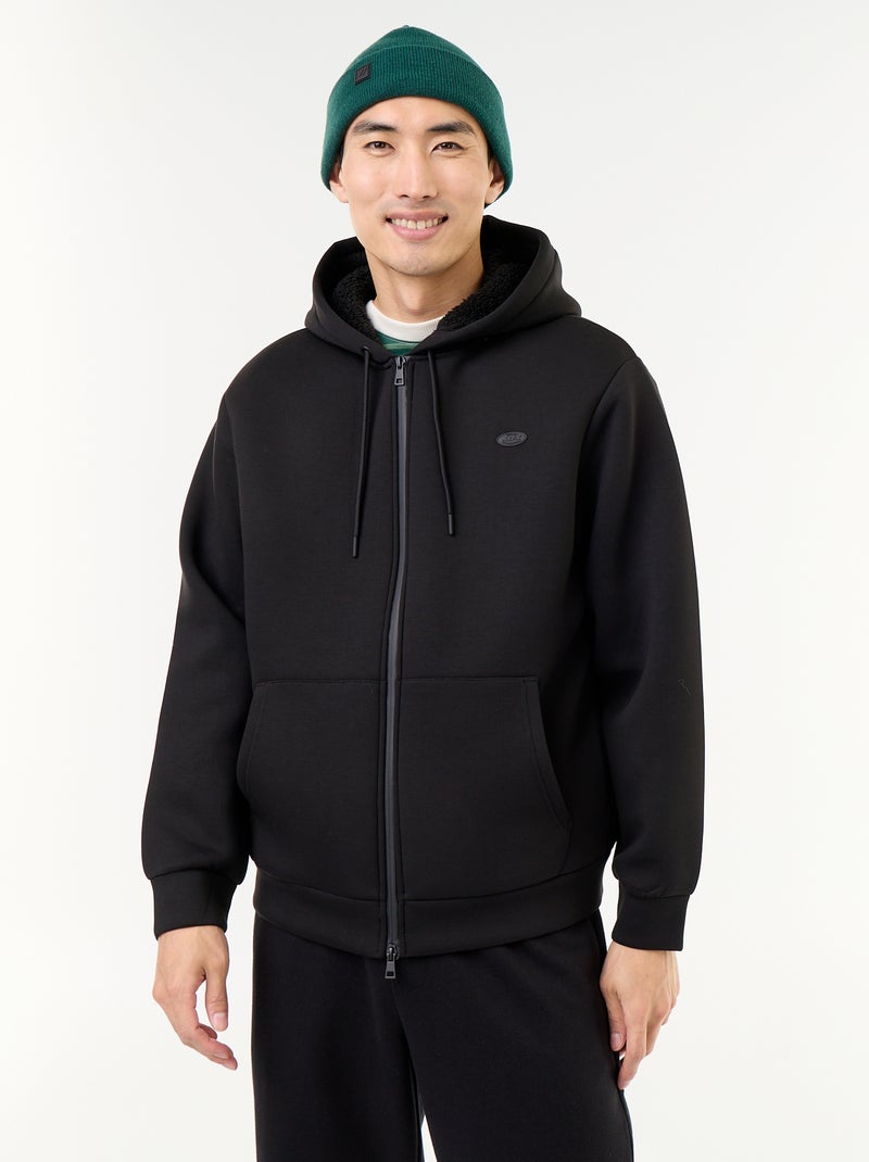 Neopreen sweatvest met rits en capuchon Zwart - Kiabi