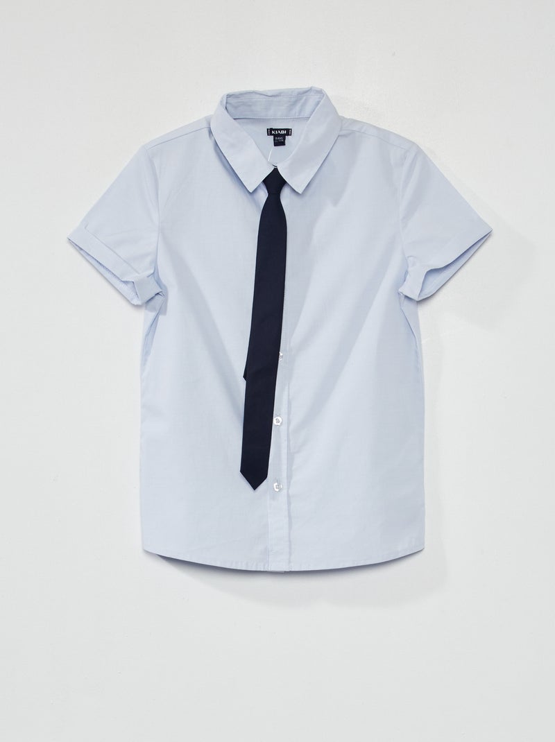 Net overhemd blauw grijs - Kiabi