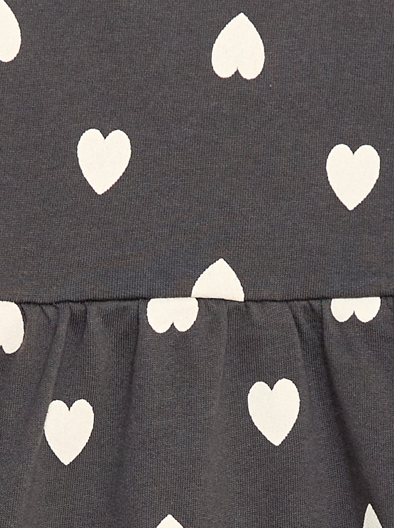 Niet-gevoerde fleece jurk met motiefje Grijs - Kiabi