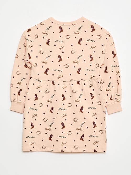 Niet-gevoerde fleece jurk met motiefje - Kiabi