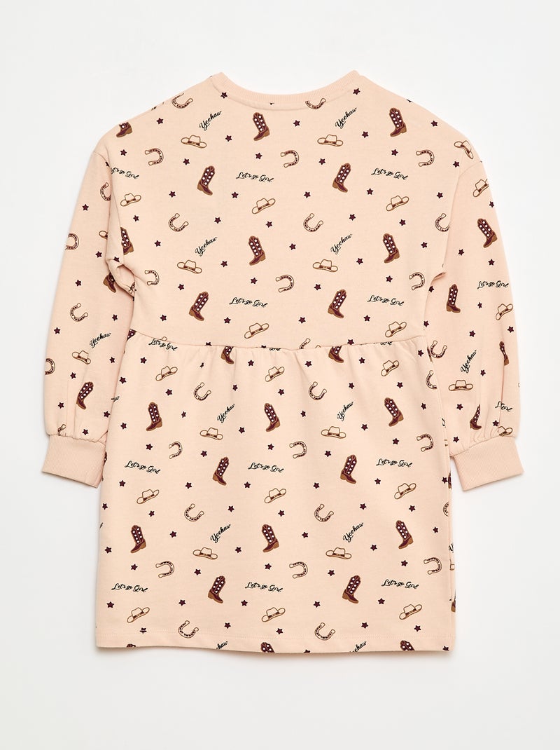 Niet-gevoerde fleece jurk met motiefje Rose - Kiabi