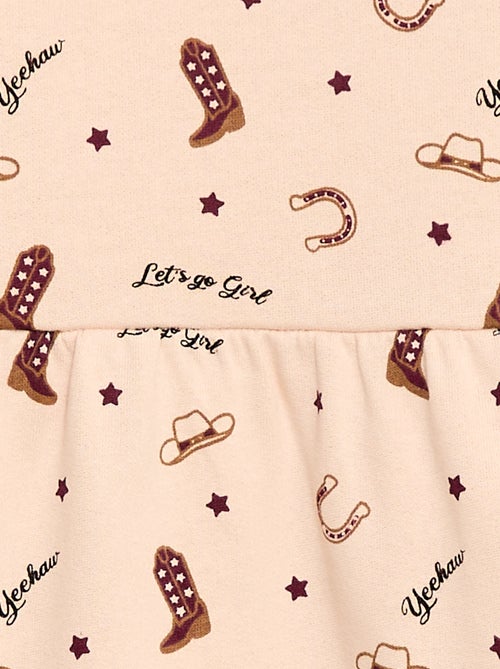 Niet-gevoerde fleece jurk met motiefje - Kiabi