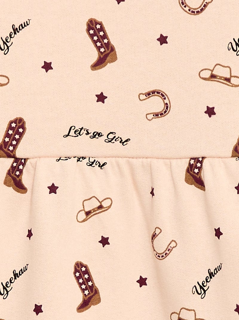 Niet-gevoerde fleece jurk met motiefje Rose - Kiabi