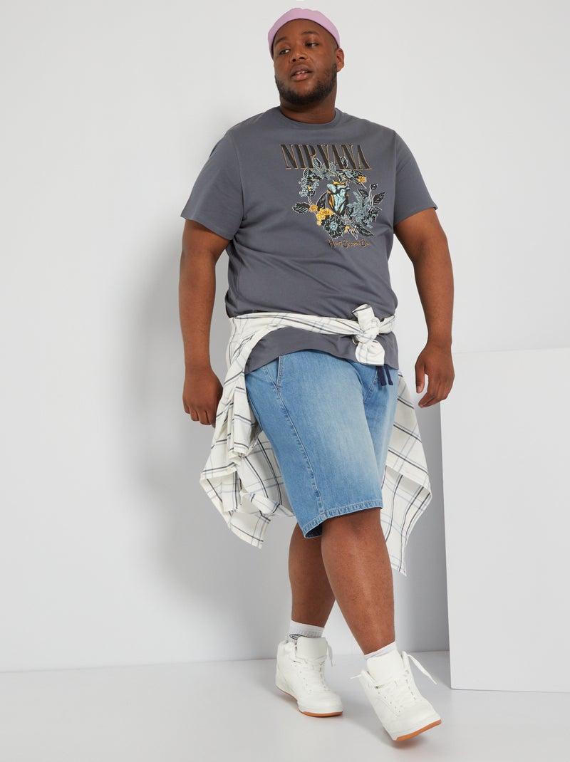 Nirvana-T-shirt van jersey GRIJS - Kiabi
