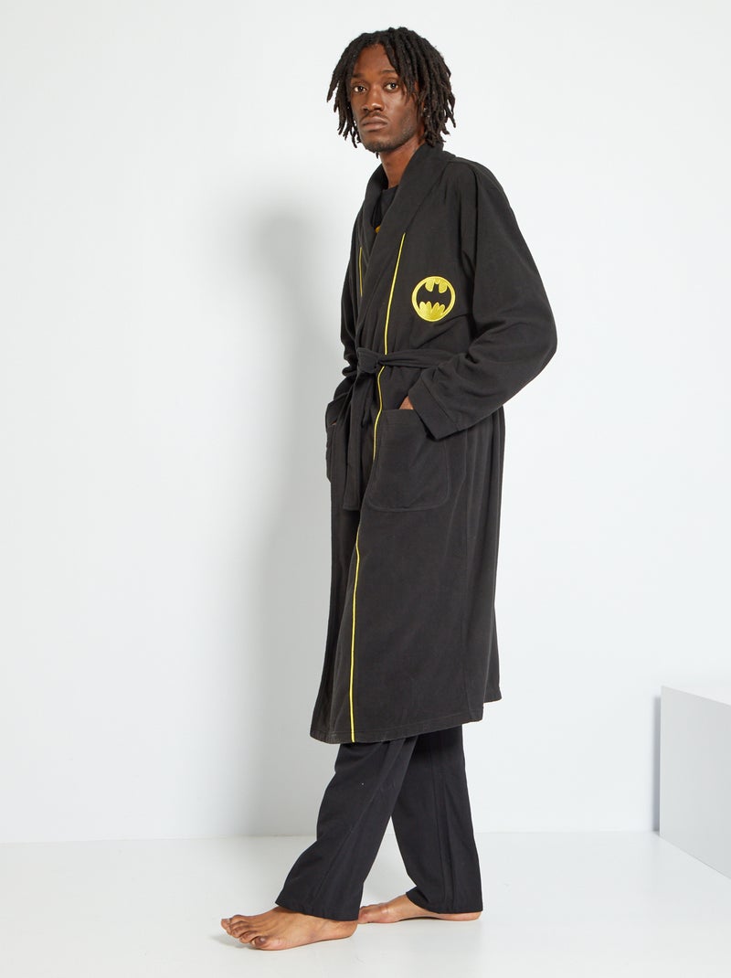 Ochtendjas van fleecestof met Batman-print ZWART - Kiabi