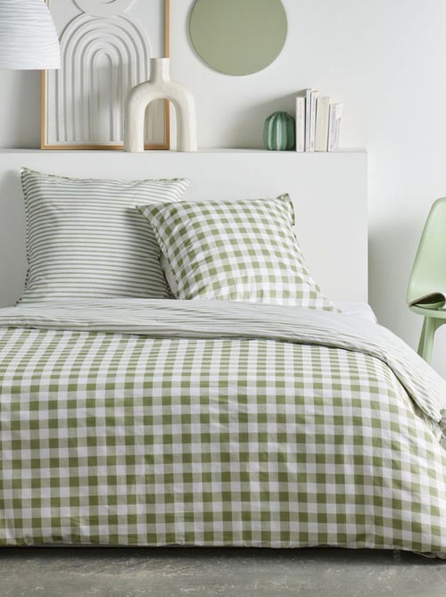 Omkeerbaar bedlinnenset met vichyruit - 2 personen - Kiabi