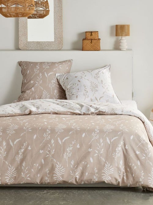 Omkeerbaar dekbedovertrek met bladeren - 2 personen - Kiabi