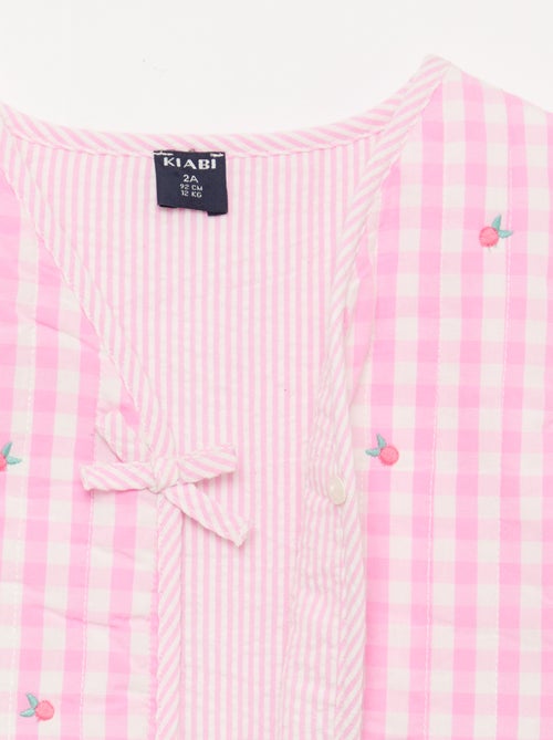 Omkeerbaar mouwloos vest van popeline - Kiabi