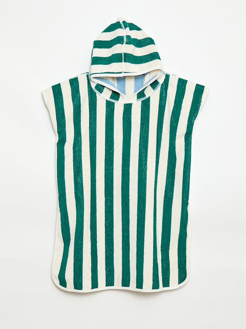 Omkeerbare badponcho van badstof Blauw - Kiabi