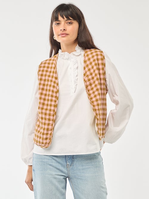 Omkeerbare bodywarmer met ruitjes - Kiabi