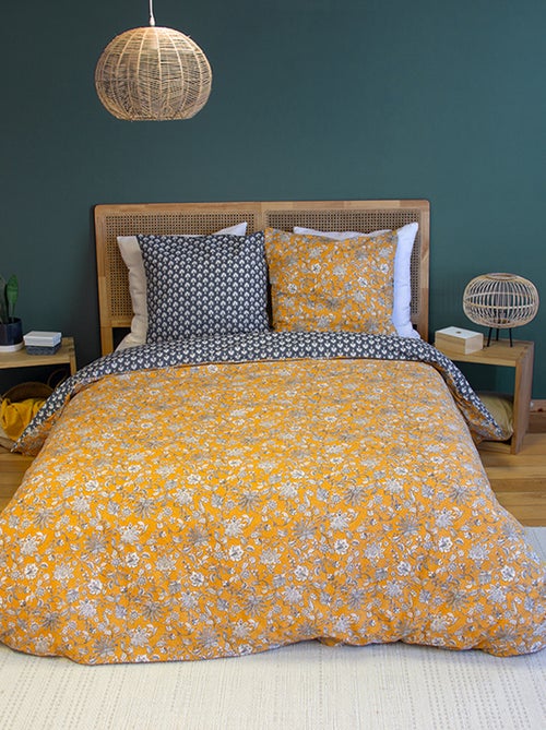 Omkeerbare dekbedset met print - Voor 2-persoonsbed - Kiabi