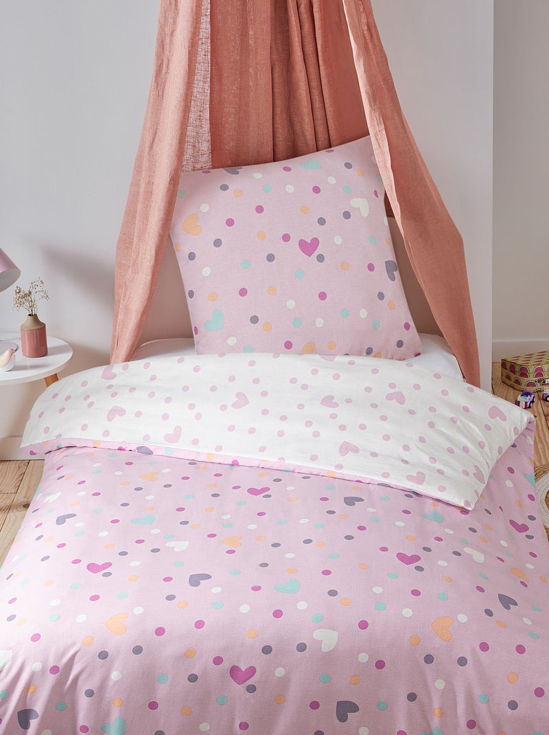 Omkeerbare dekbedset voor 1-persoonsbed ROSE - Kiabi