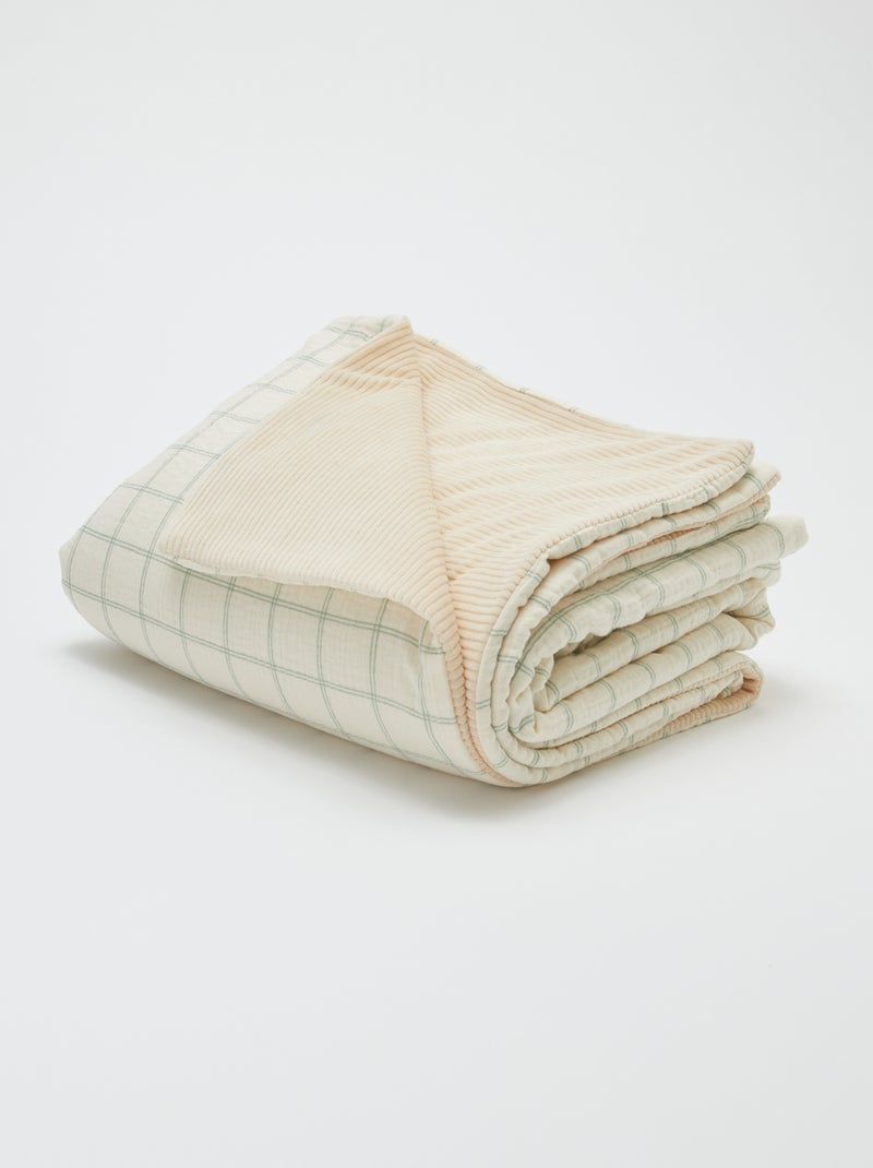 Omkeerbare deken 110 x 150 cm - Kiabi Home GROEN - Kiabi
