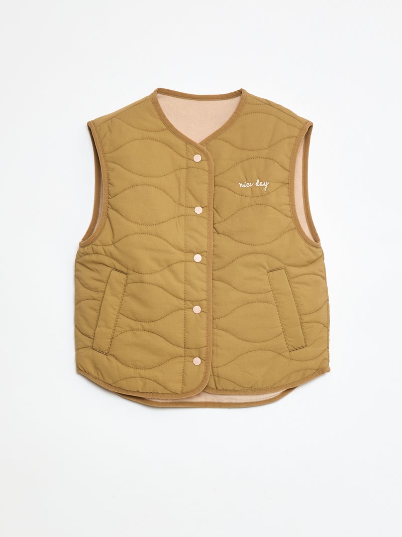 Omkeerbare, doorgestikte bodywarmer Groen - Kiabi