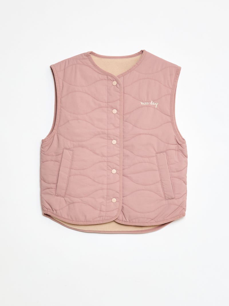 Omkeerbare, doorgestikte bodywarmer Rose - Kiabi