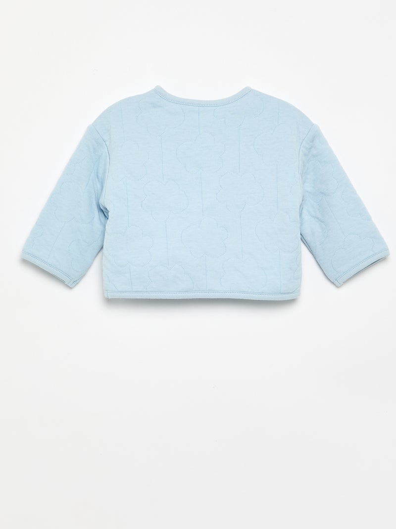 Omkeerbare gewatteerde jas met drukknopen Blauw - Kiabi