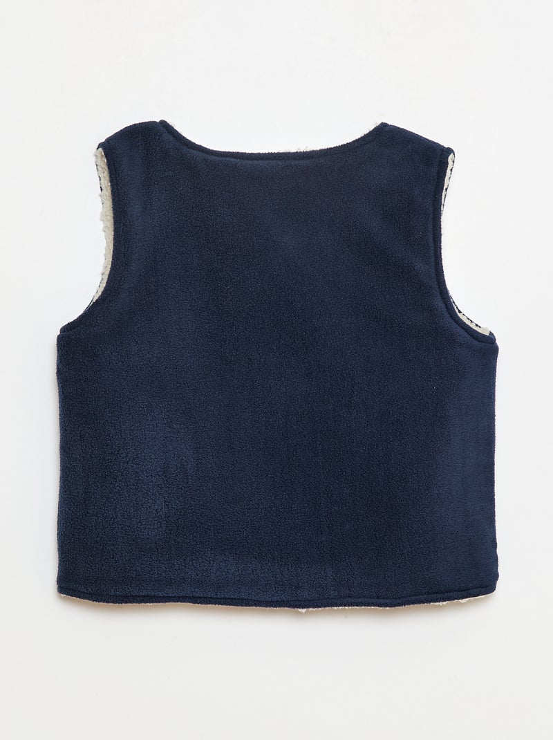 Omkeerbare mouwloze sweater Blauw - Kiabi