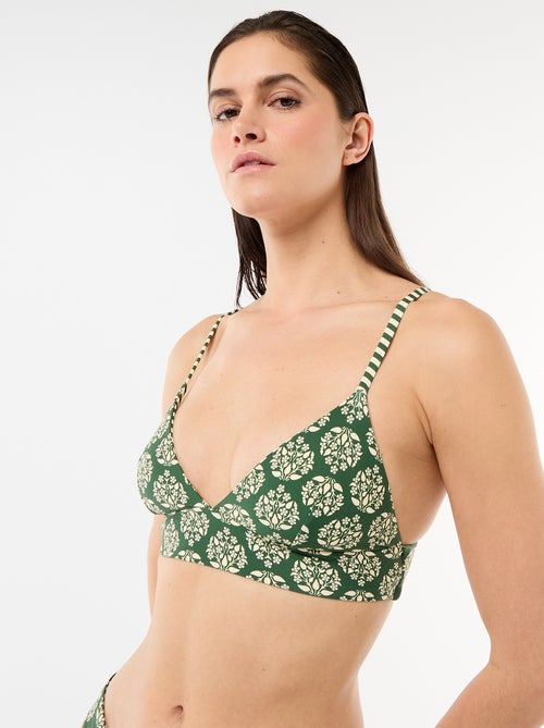 Omkeerbare triangelbikinitop met print - Kiabi