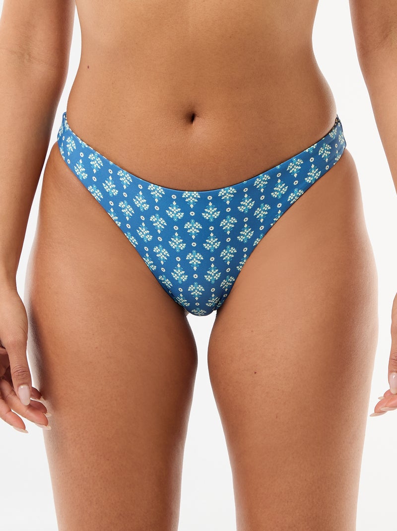 Omkeerbare zwembroek met print Blauw - Kiabi