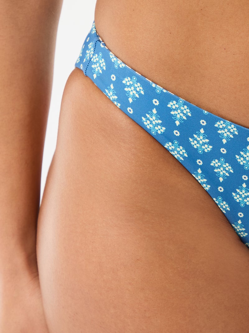 Omkeerbare zwembroek met print Blauw - Kiabi