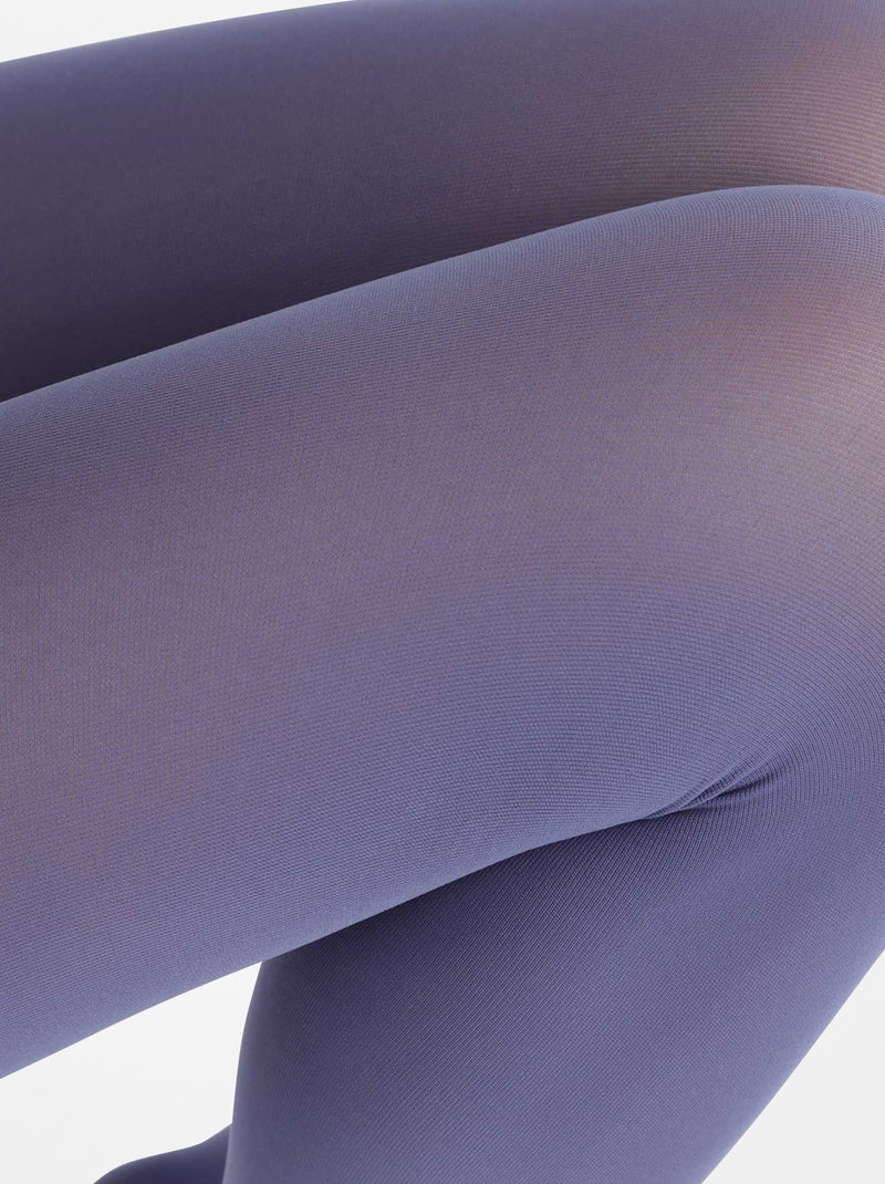 Ondoorzichtige panty met fluweeleffect 50D - 'DIM' BLAUW - Kiabi