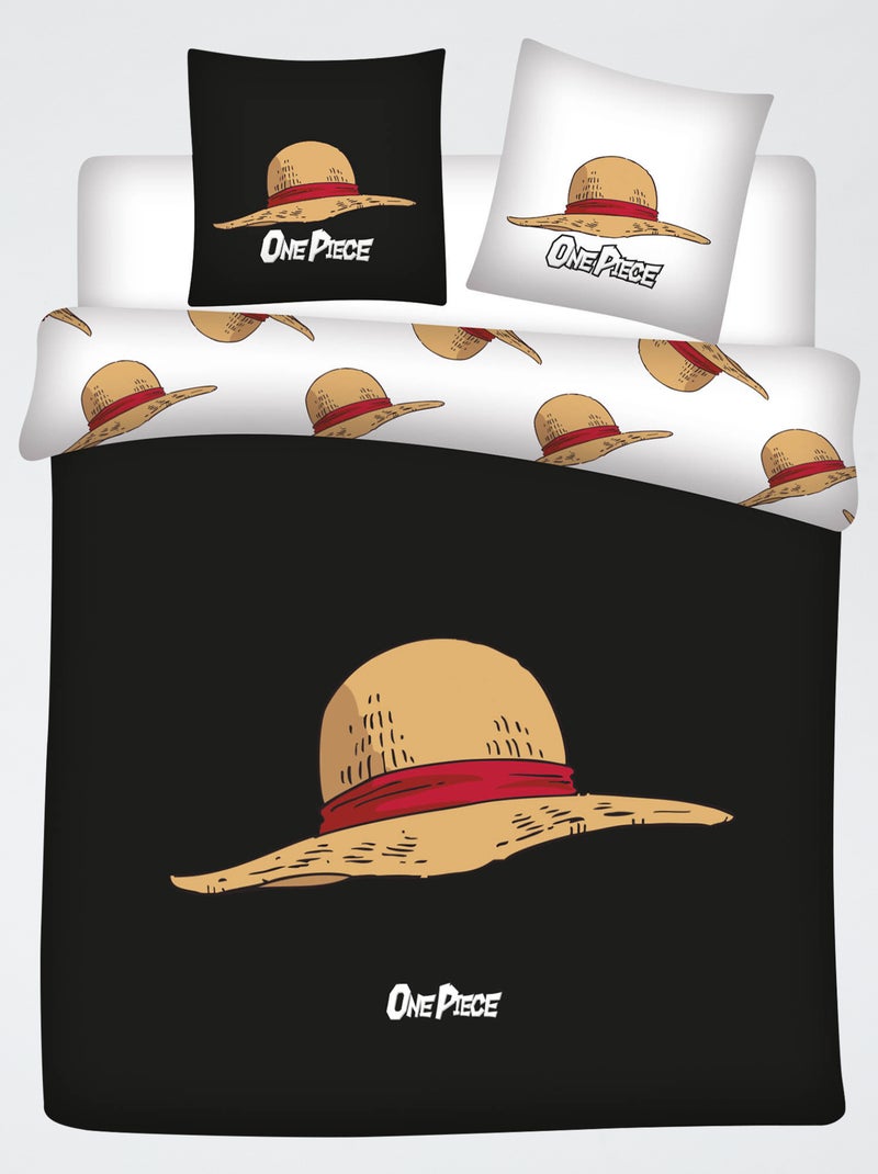 "One Piece" dekbedovertrekset - 2-persoons Zwart - Kiabi