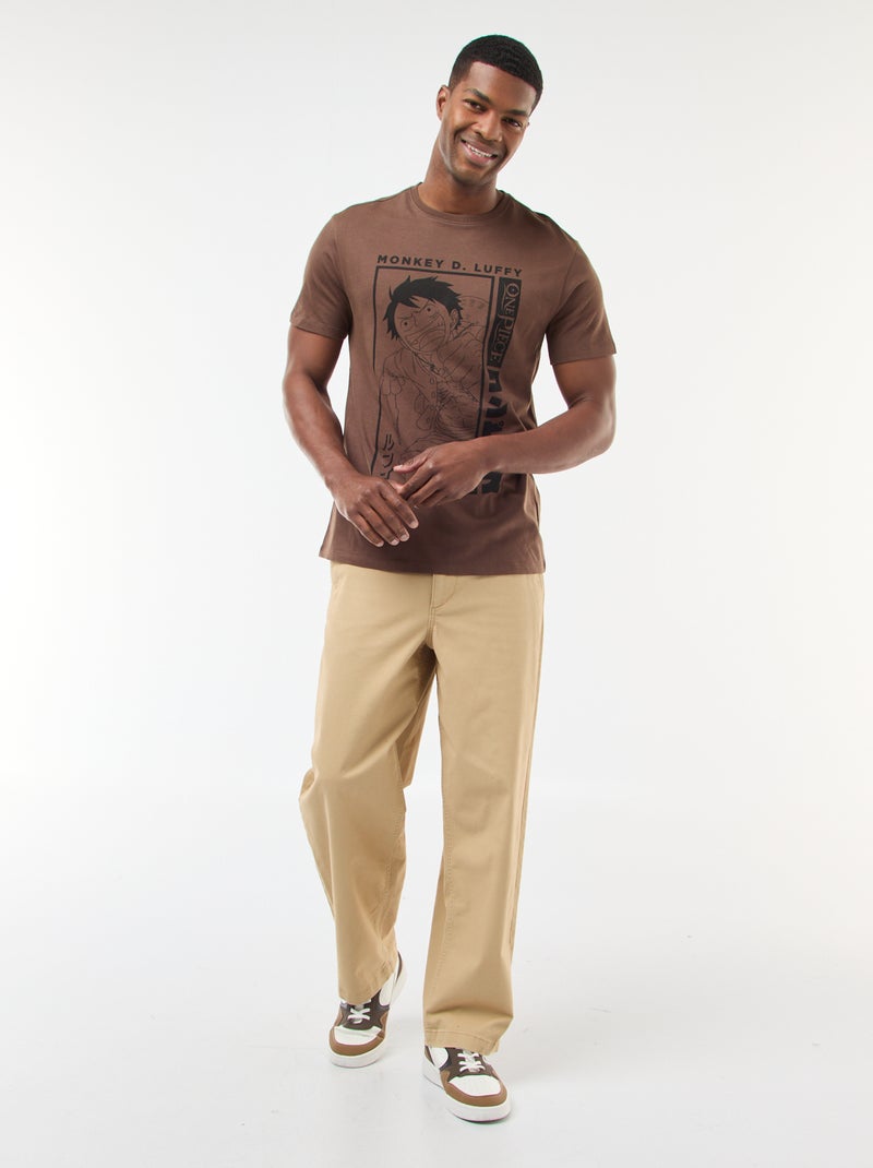 One Piece-T-shirt met korte mouw bruin - Kiabi