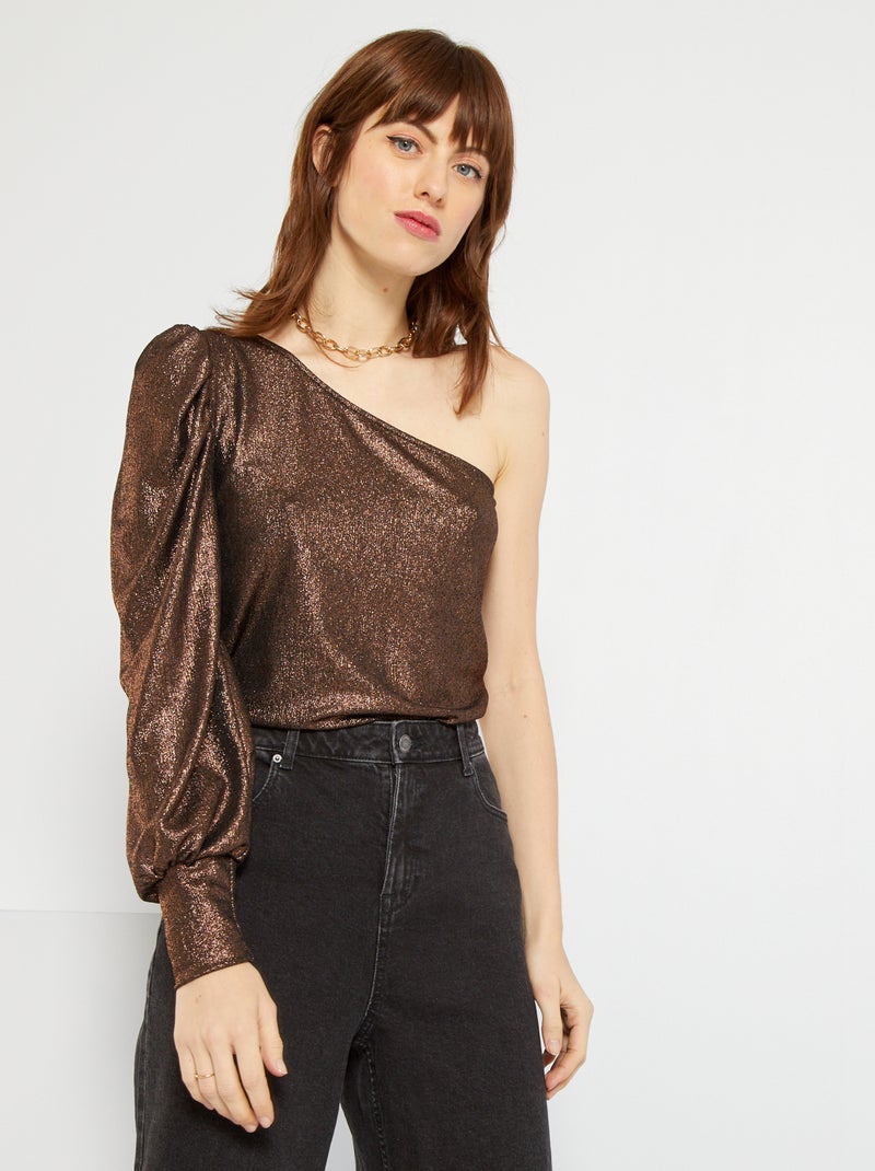 One shoulder-top ORANJE - Kiabi