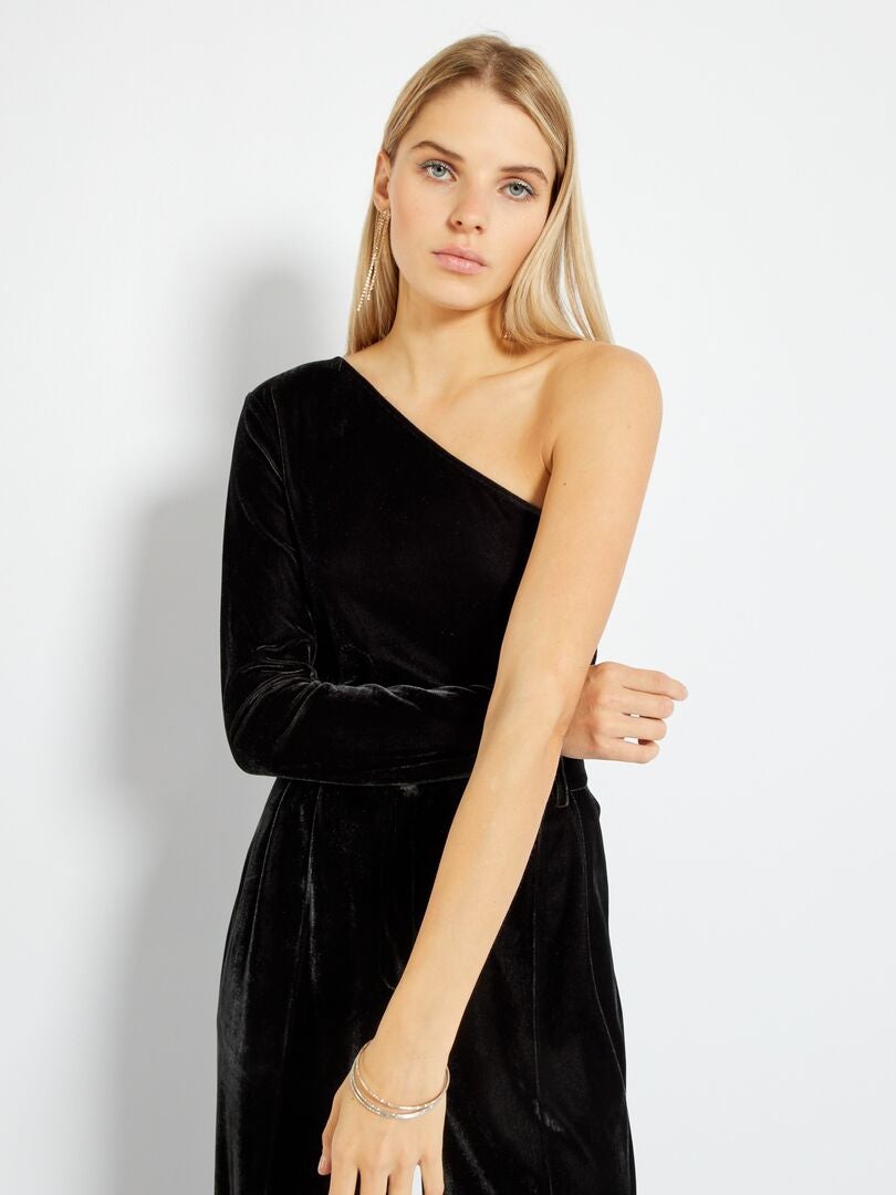 One shoulder best sale top zwart