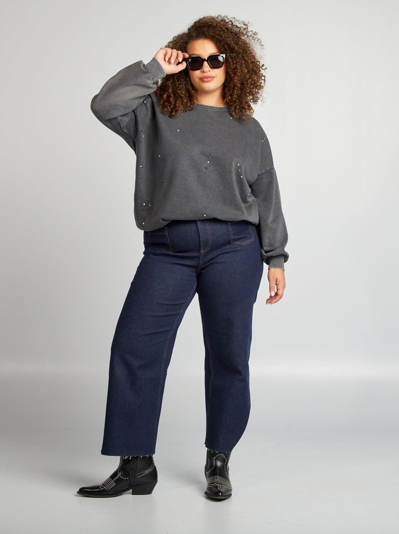 Only Carmakoma - Sweater met sieraaddetail ZWART - Kiabi