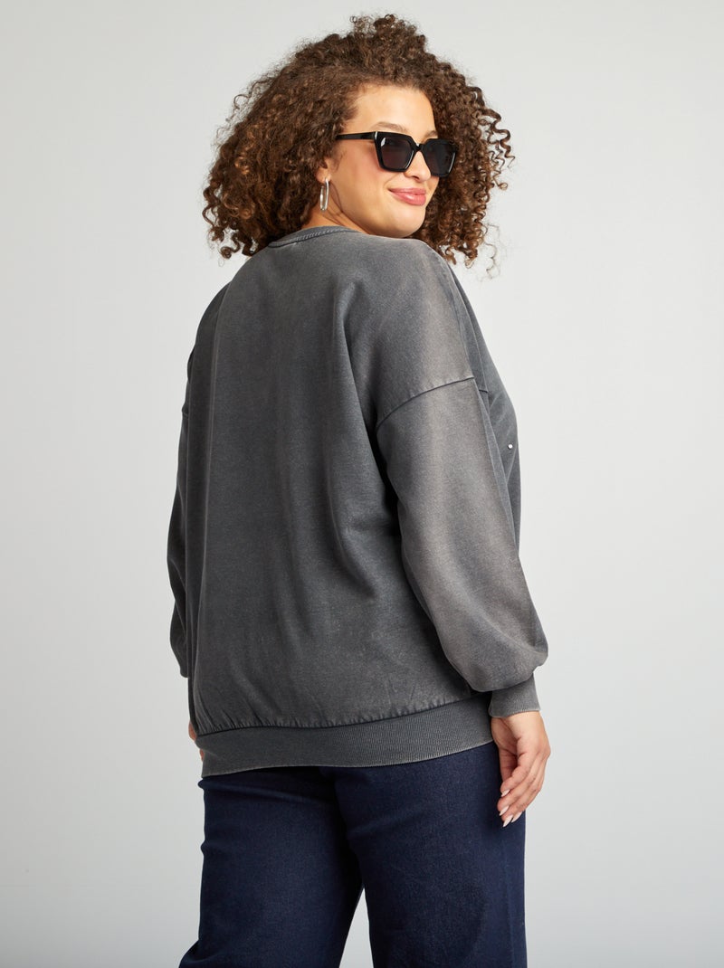 Only Carmakoma - Sweater met sieraaddetail ZWART - Kiabi