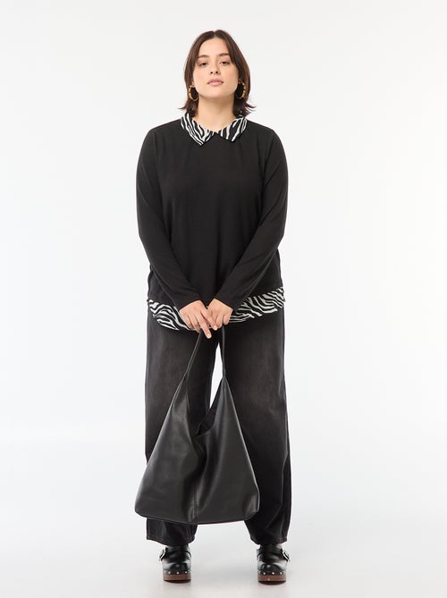 Only Carmakoma | Trui met 2-in-1 effect met blouse-effect - Kiabi