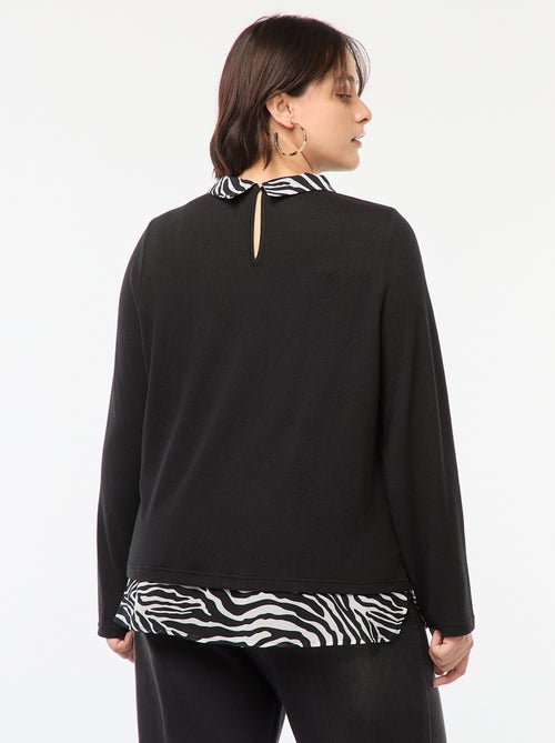 Only Carmakoma | Trui met 2-in-1 effect met blouse-effect - Kiabi