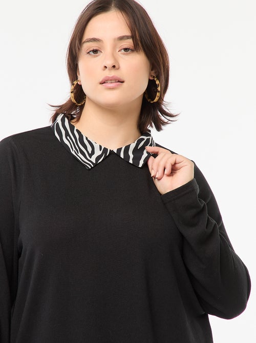 Only Carmakoma | Trui met 2-in-1 effect met blouse-effect - Kiabi
