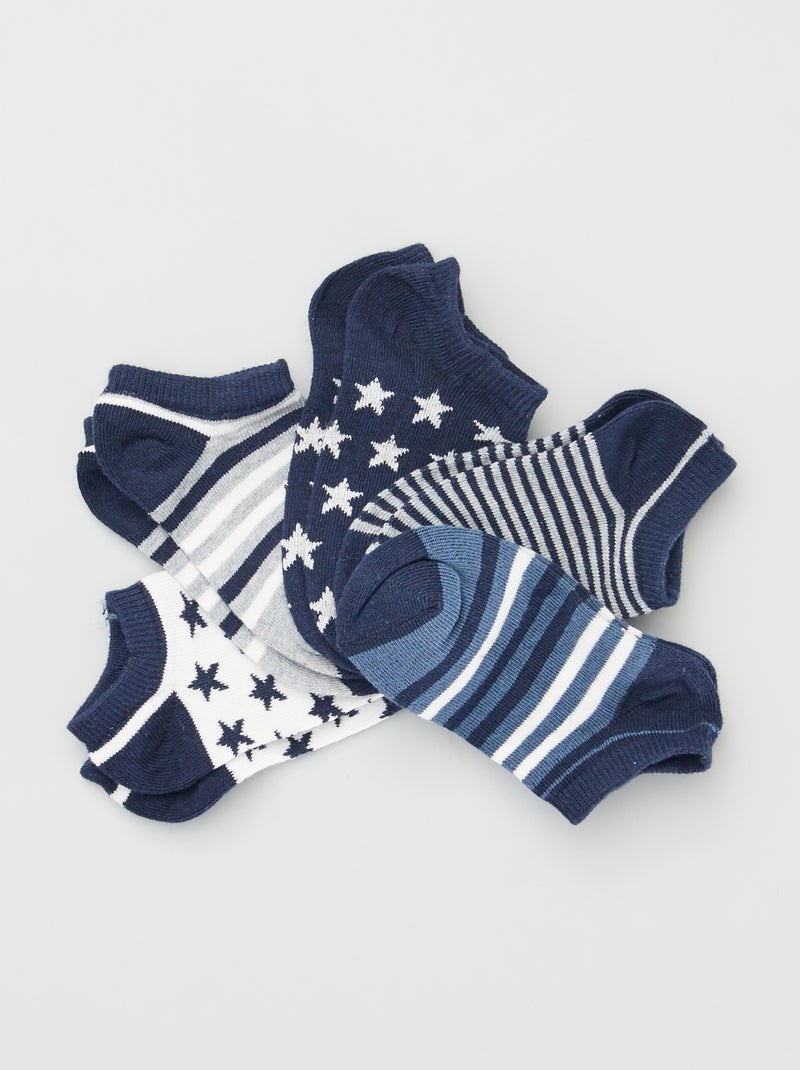 Onzichtbare sokken - Setje van 5 paar BLAUW - Kiabi