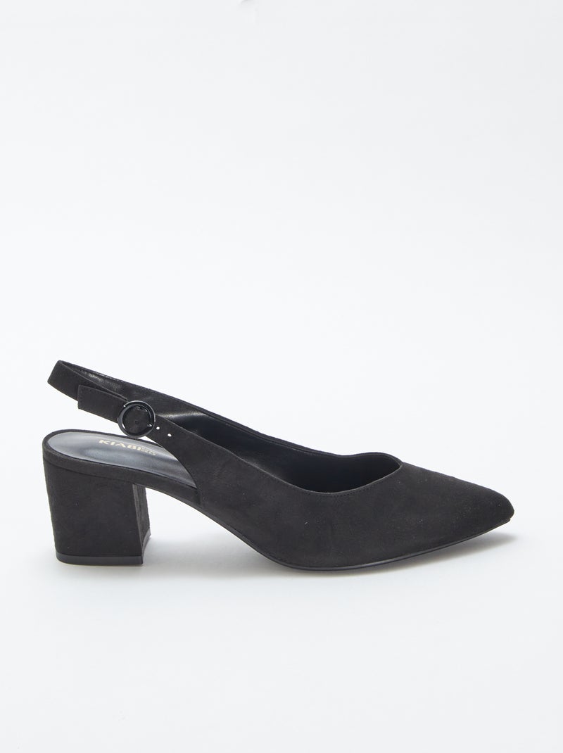 Open pumps met spitse neus zwart - Kiabi