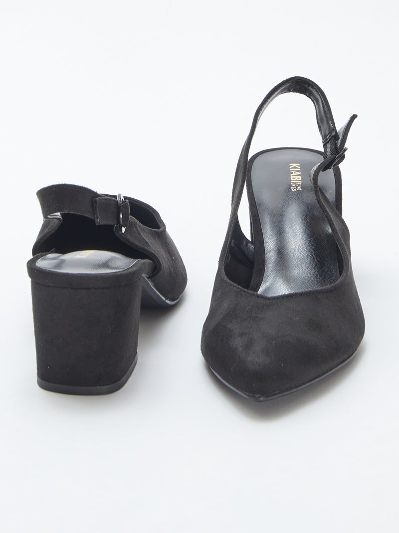 Open pumps met spitse neus zwart - Kiabi