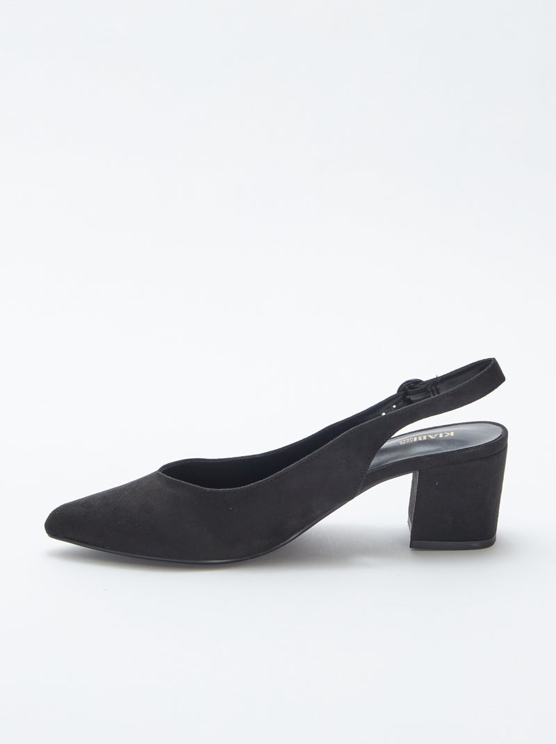 Open pumps met spitse neus zwart - Kiabi