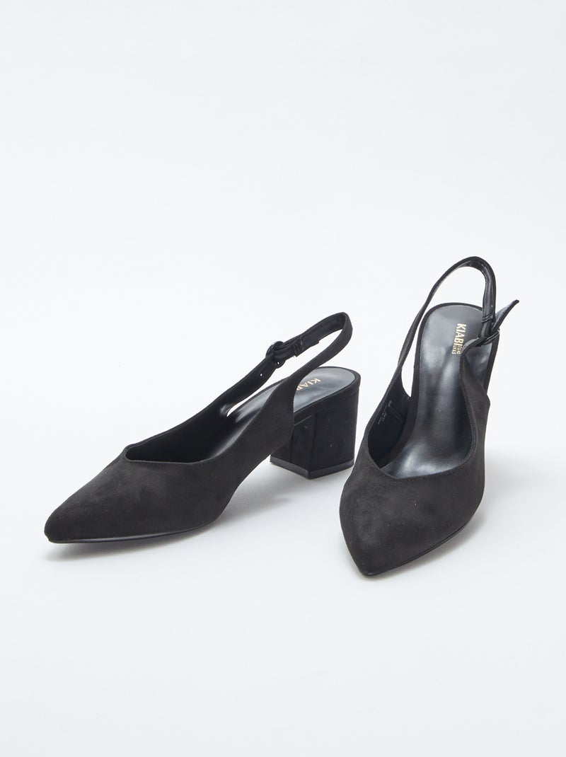 Open pumps met spitse neus zwart - Kiabi