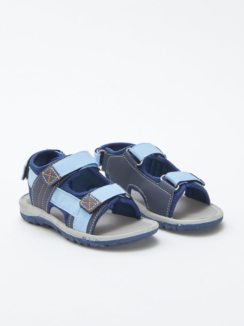 Open sandalen met klittenband BLAUW - Kiabi