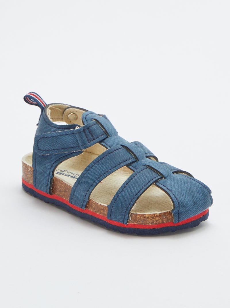 Open sandalen met kurkeffect BLAUW - Kiabi
