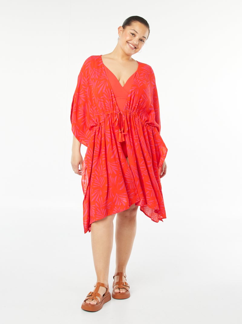 Open strandjurk met print Oranje - Kiabi