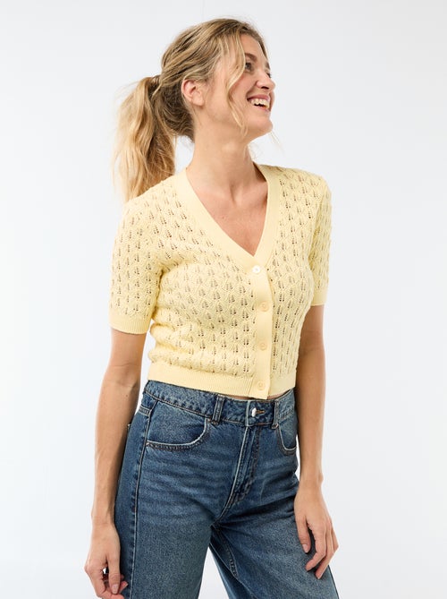 Opengewerkt vest met korte mouwen - Kiabi