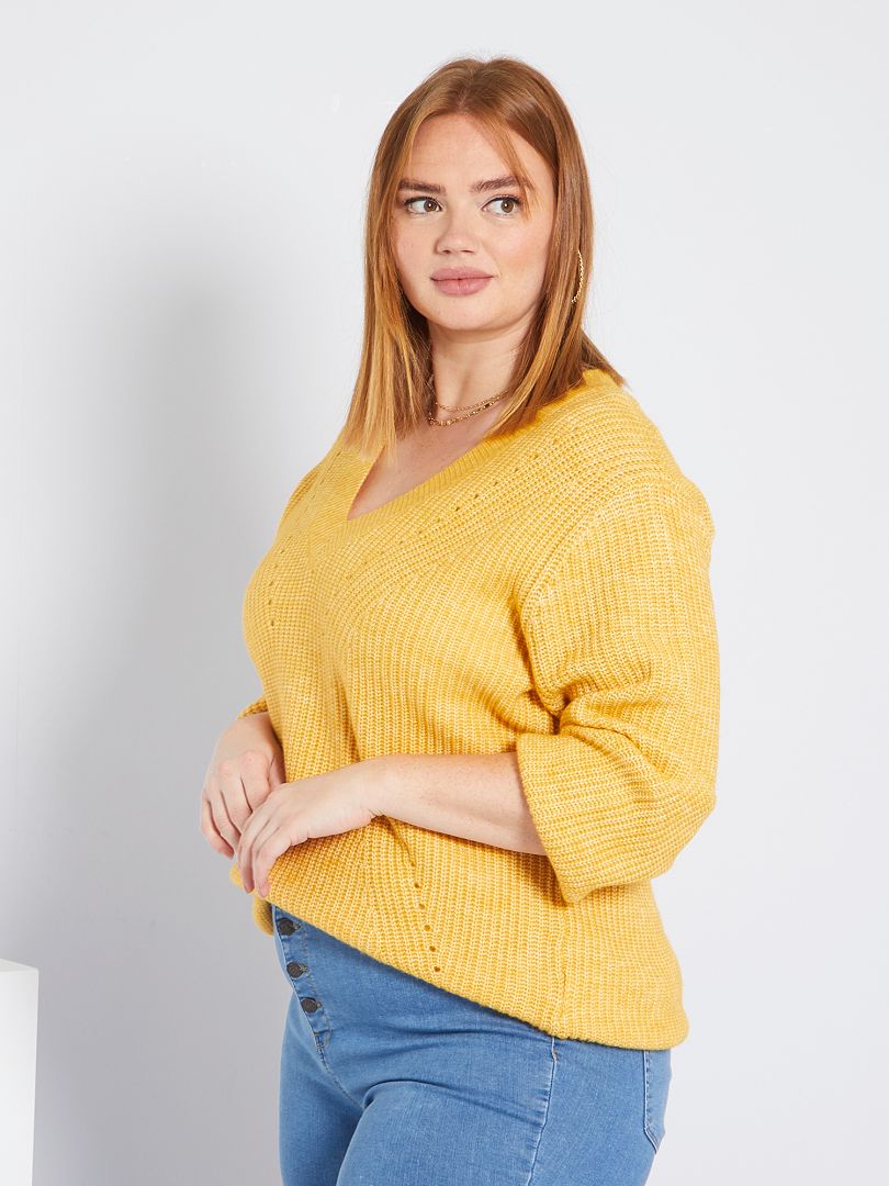 Opengewerkte trui GEEL Kiabi 18.00€