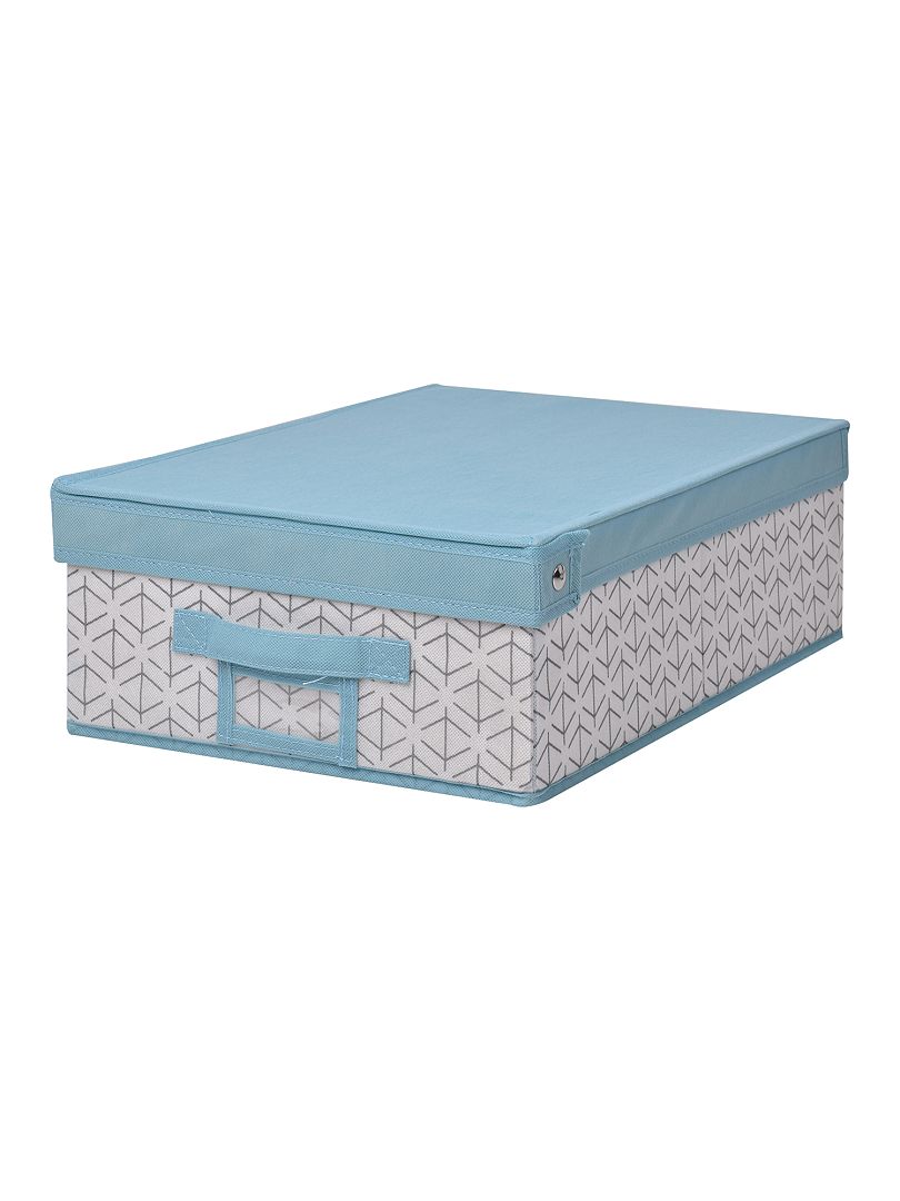 Opvouwbare doos met deksel wit / blauw - Kiabi