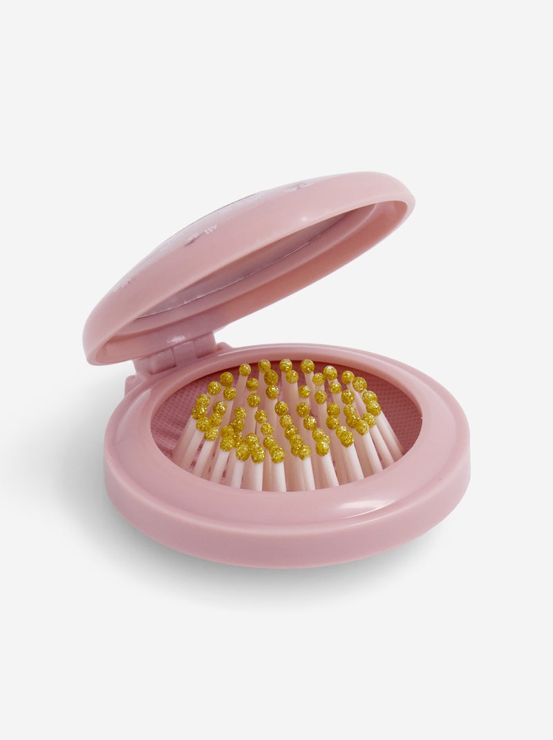 Opvouwbare haarborstel met spiegel Rose - Kiabi