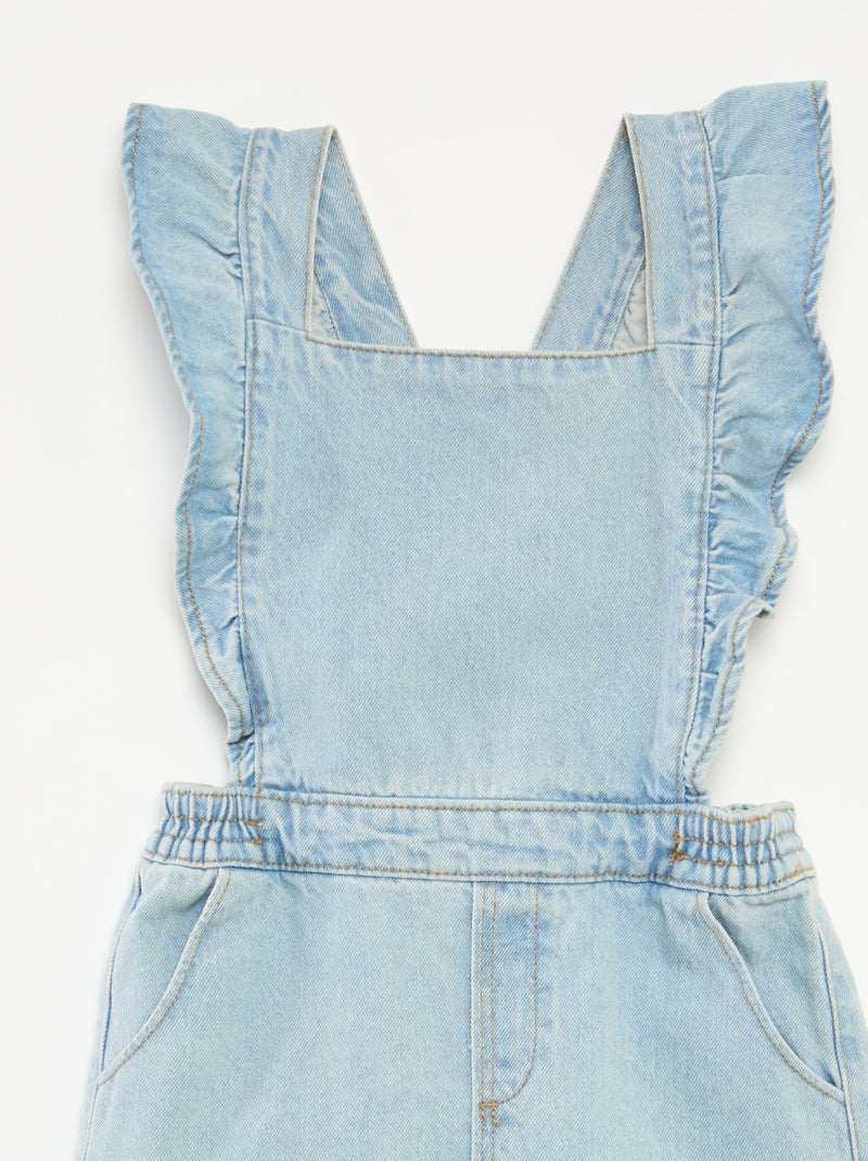 Overgooier in spijkerstof met ruches BLAUW - Kiabi