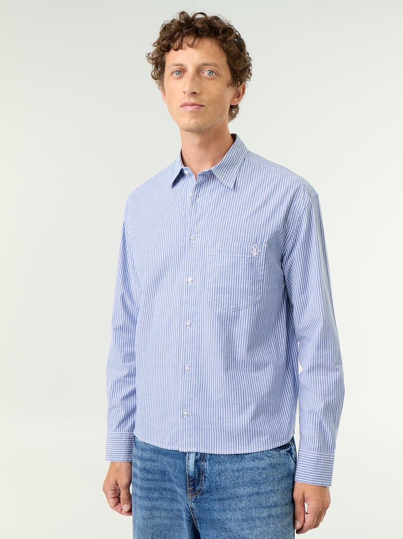 Overhemd comfort fit-model met streeppatroon Blauw - Kiabi
