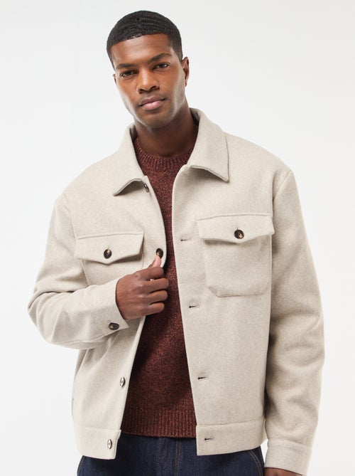 Overhemd met 2 borstzakjes met klepje en knoop - Kiabi