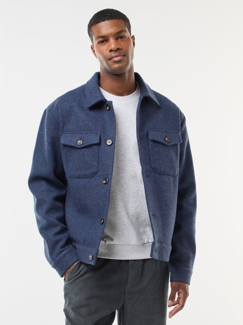 Overhemd met 2 borstzakjes met klepje en knoop - Kiabi